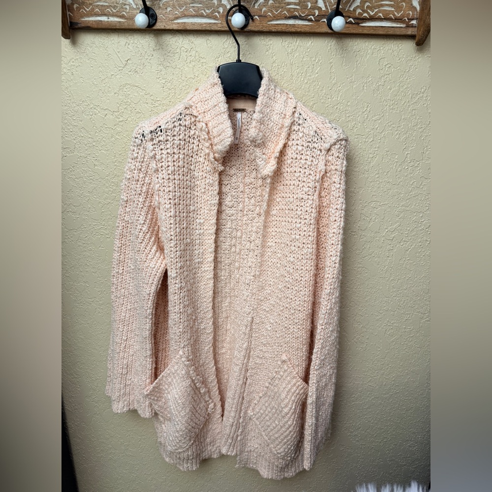 Free People Peach Fuzz Knit Cardigan